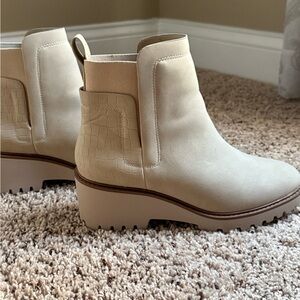 Taupe Lug Sole wedge Chelsea Bootie/Boot